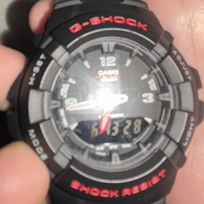 Casio G-SHOCK Shock Resistant Analog-Digital 200m Black Resin 55mm Watch