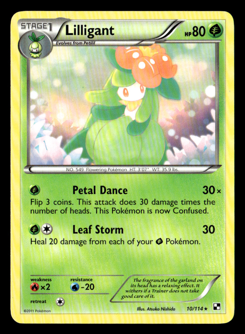 Lilligant Rare Black and White 10/114 LP Pokémon TCG