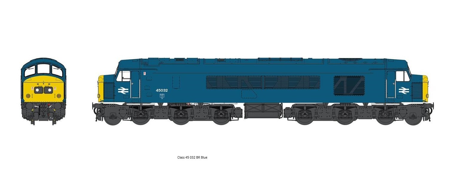 Heljan, 45105 Class 45 032 BR Blue Livery OO Gauge DCC READY