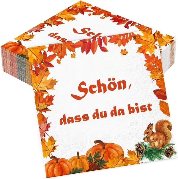 Servietten 50 StüCk Herbst Tischdeko Erntedank Thanksgiving Deko-image