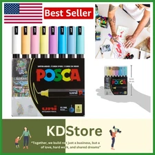 8 Color Paint Markers Set Extra Fine Tip Water-Based Non-Toxic Waterproof