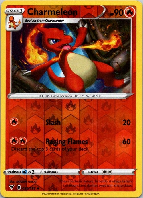 Charmeleon Reverse Holo Uncommon SWSH04: Vivid Voltage 024/185 NM
