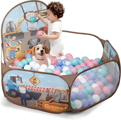 Engineering Car Bällebad Baby 120 cm Pop up mit Basketball Ring ohne Bälle