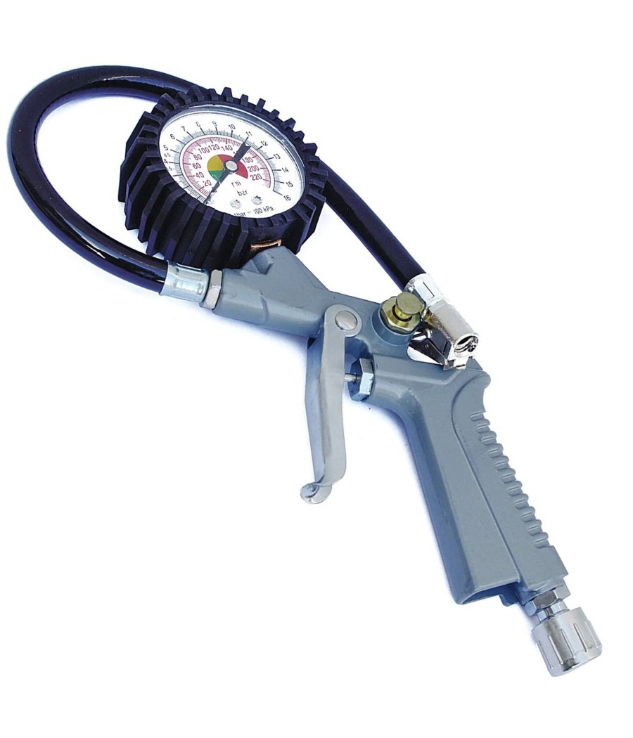 Pistola Compressore Per Gonfiaggio Pneumatici Con Manometro Gomme Baionetta