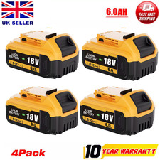 4X For DeWalt 18/20V Battery 8Ah 6Ah 5Ah XR slide Li-ionDCB184 DCB182 DCB183