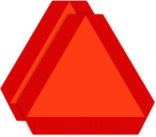 2 Pack Slow Moving Vehicle Signs, 14x16" Reflective Orange PVC Vinyl Triangle De