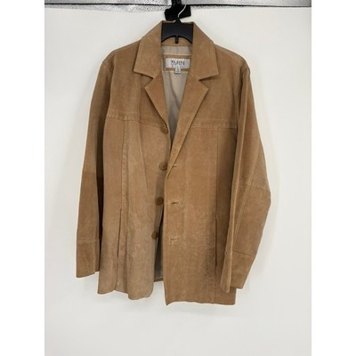 Wilsons Leather Jacket Mens S Tan M. Julian Suede Car Coat Button
