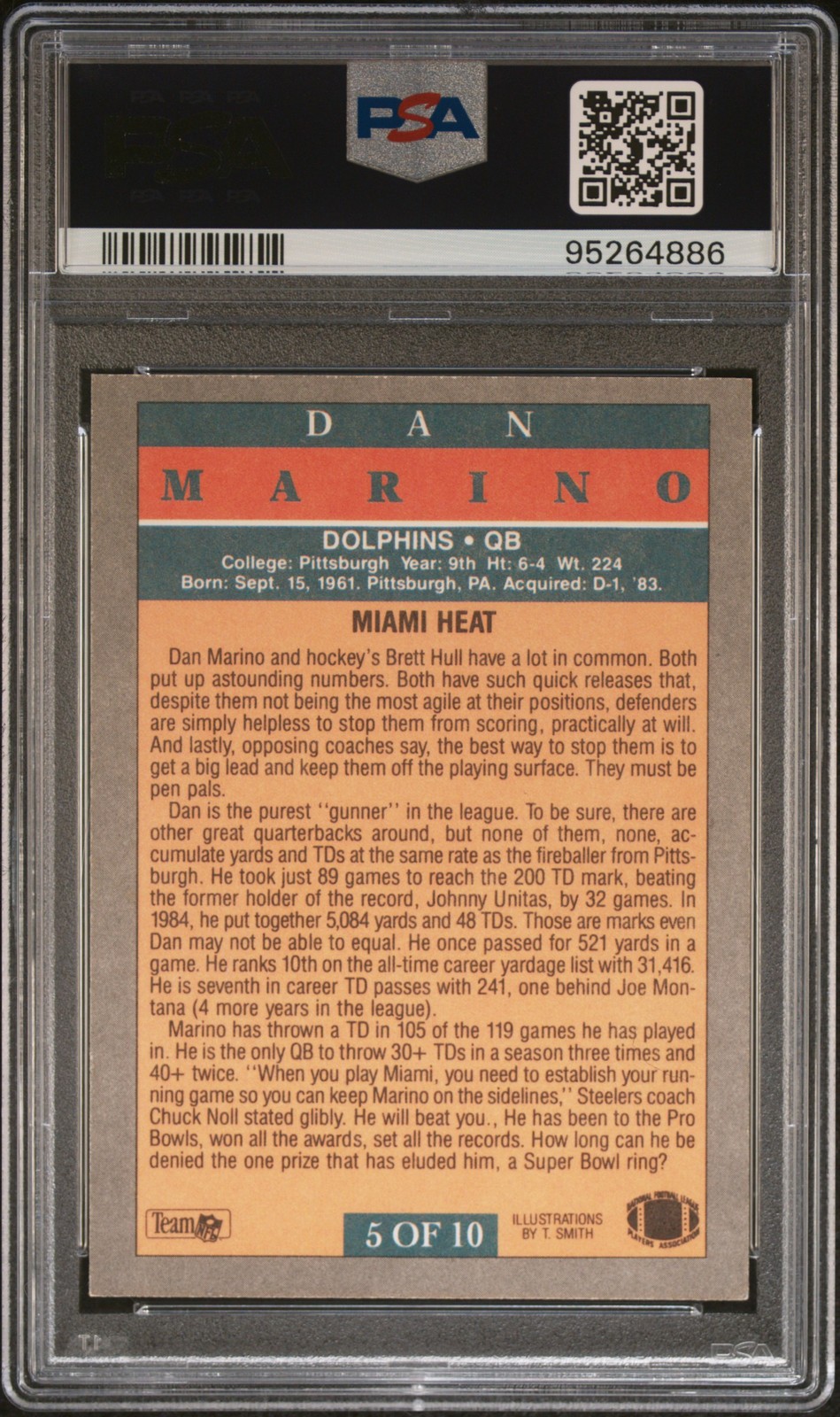 1991 FLEER PRO-VISIONS #5 DAN MARINO PSA 7 view 2