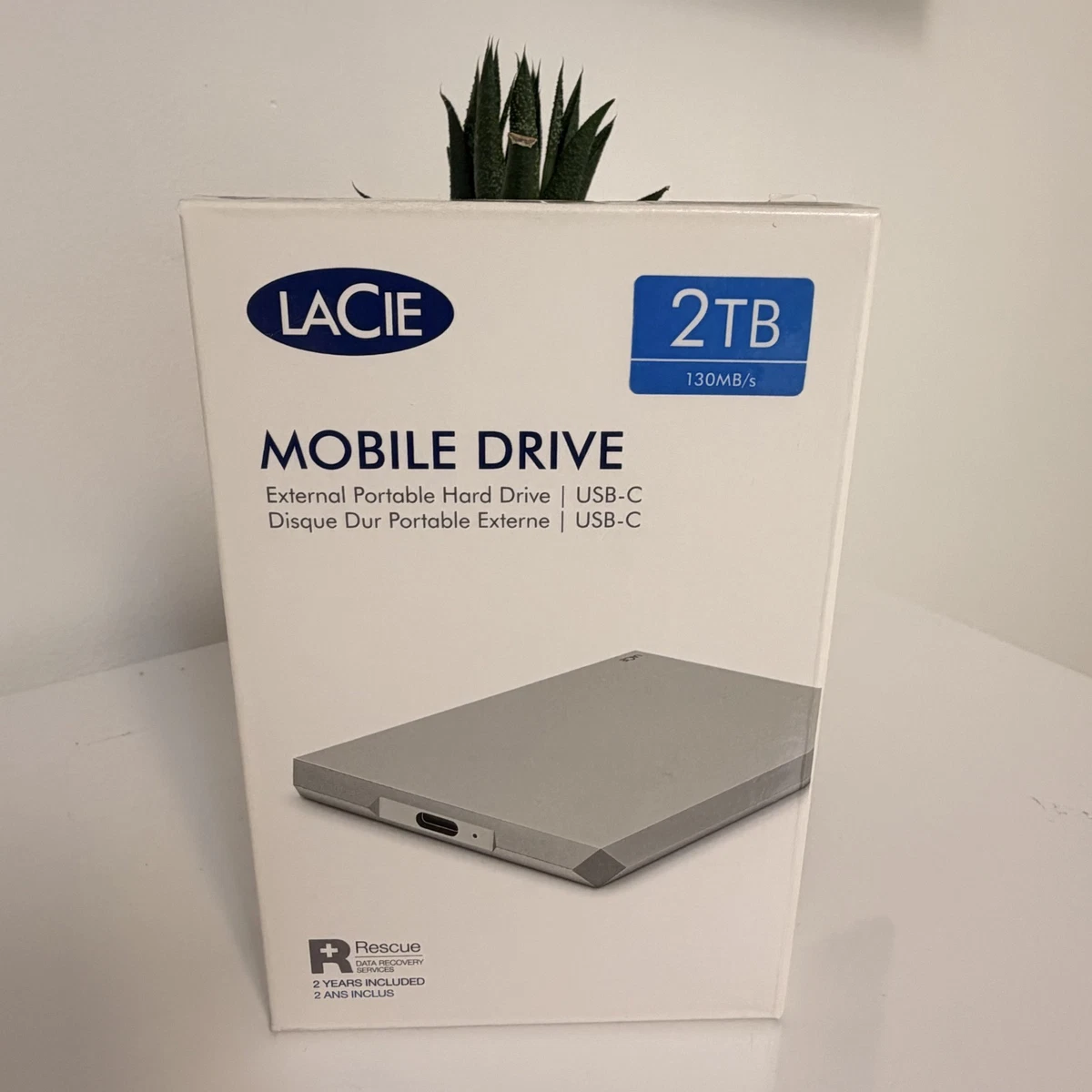 LaCie USB-C 2TB Storage Capacity External Hard Disk Drives for