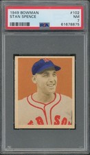1949 Bowman #102 Stan Spence  🔥 Boston Red Sox PSA 7