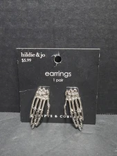 Hildie&jo Skeleton Hand Earrings Halloween Accessories 