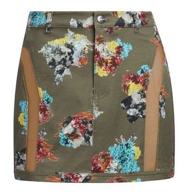 Adidas x Ivy Park Floral Utility Skirt Green Multi HP0539 Size M  Mesh Panel Y2K