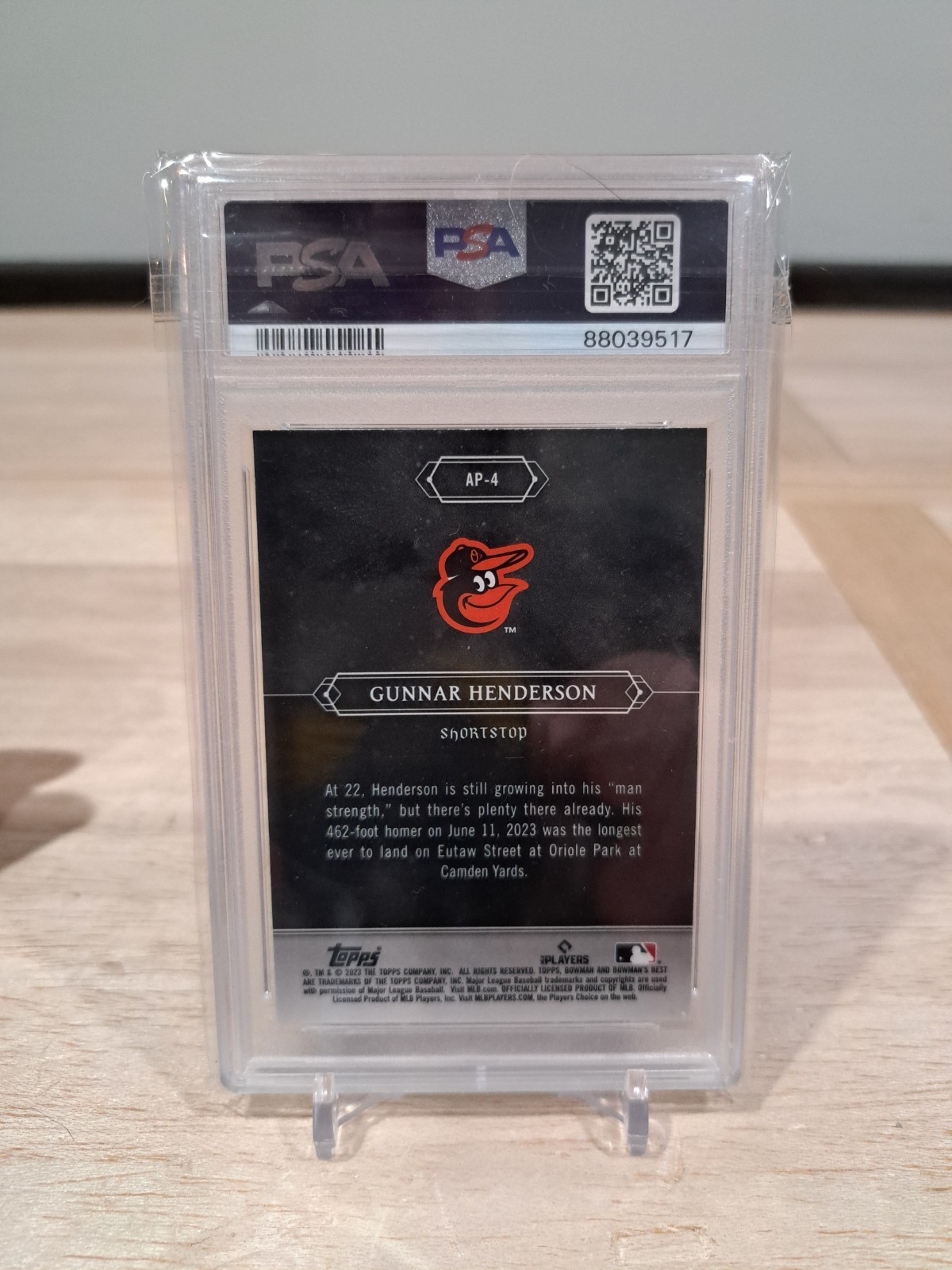 2023 BOWMAN'S BEST ASTRAL PROJECTIONS AP4 GUNNAR HENDERSON ORIOLES RC PSA 10 view 2