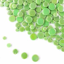 HJRTIUOH 200g Round Iridescent Glass Mosaic Tiles, Bulk Mosaic Tiles for DIY ...