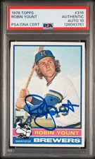 1976 BREWERS Robin Yount signed card Topps #316 PSA AUTO 10 2nd Year HOFer