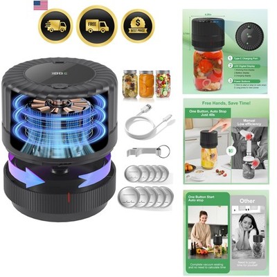 Mason Jar Vacuum Sealer, Electric Vacuum Sealer for Jars with Wide and Regula...