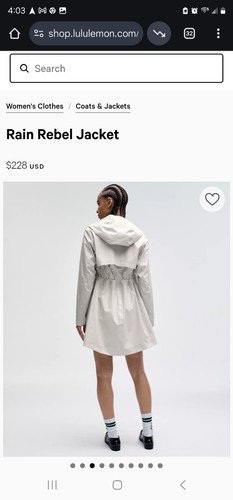 Lululemon Rain Rebel Jacket Coat Size 4 Color Bone Nwot - Picture 3 of 24