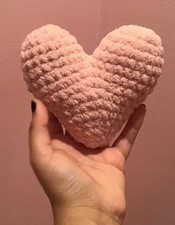 Handmade Crochet Heart Crochet Pink Heart Small Pink Heart