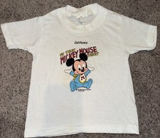 Vtg 80  s 90  s My First Mickey Mouse California T Shirt Sherry Mfg 4T