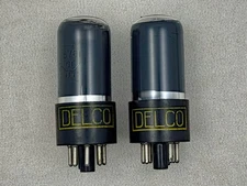 (2) DELCO Sylvania 6V6GT Power Tubes Gray Glass 1958 Tests NOS Amplitrex