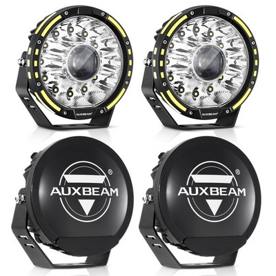 AUXBEAM 7'' 230W LED Work Light Pods Spot Flood Combo Fog Lamp + 2x Black Cover