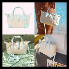 🩵NWT Stoney Clover Lane Canvas Pouchette Crossbody Bag Cotton Candy Blue $148