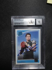 Sam Darnold 2018 Donruss Rated Rookie Autograph RC Rookie Card #301 BGS. rookie card picture