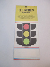 1987 Gousha Des Moines Iowa City Street Travel Road Map-HrcRM