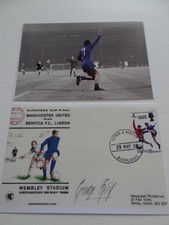 MANCHESTER UNITED FC 1968 EUROPEAN CUP FINAL GEORGE BEST SIGNED PRE-PRINT PHOTO