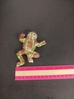 Vintage Floral Frog Pendant Chinese Cloisonne Filigree Pink Flowers See Pics  — photo 6