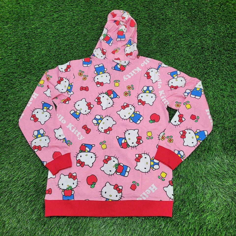 Толстовка с капюшоном женская Sanrio Hello-Kitty AOP на молнии большая 20x27 розовая легкая - Изображение 2 из 4