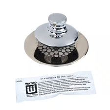 Watco 48750-PP-CP-G-2P Universal NuFit Push Pull Bathtub Stopper & Grid Strainer