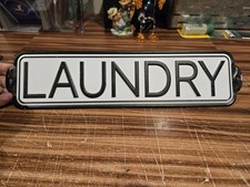 Laundry Room Decor Sign Enameled Metal Laundry Door Sign