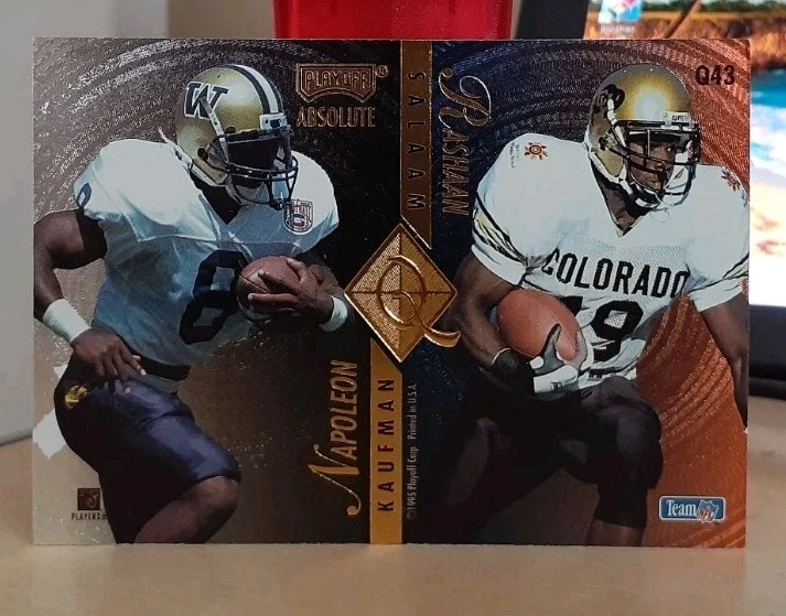 1995 Playoff Absolute ROOKIE Quad Tyrone Wheatley #Q43 MICHIGAN WOLVERINES - Image 2 of 2