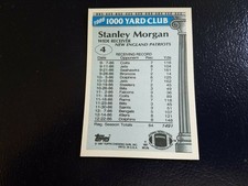 Stanley Morgan NE Patriots 1987 Topps 1000 YARD CLUB #4 BLANK FRONT RARE WOW