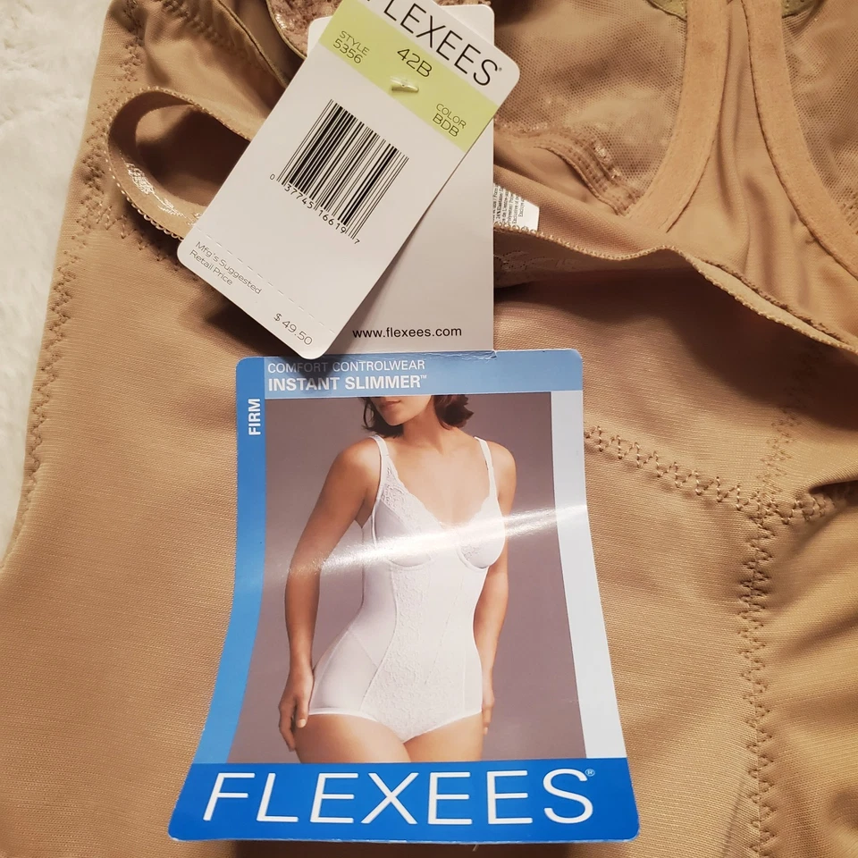 Sujetador de Colección Flexees Estilo 5356 Instantáneo Adelgado Modelador Corporal Firme UW Beige Tostado 42B Foto 3 de 4