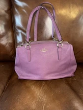 Coach Medium Christi Leather Purple Purse