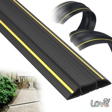 2m Rubber Cable Duct With Yellow Stripes Floor Protector For Garage Workshop