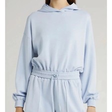 Sweaty Betty Sand Wash Coud Weight Crop Hoodie Breeze Blue Women  s Size Large