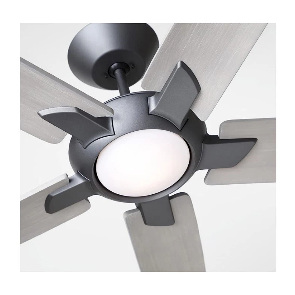 Ventilador de techo Emerson Dorian Eco 60" grafito con luz LED madera gris aspas CF51 Foto 3 de 4