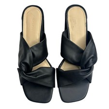 Everlane The Day Twist Heel Black Nappa Leather 3" Block Heel Comfy 10 168