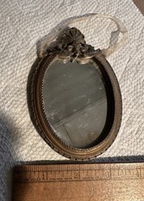 Small Vintage Wall Hanging Mirror In Ornate Gilt Wood Frame