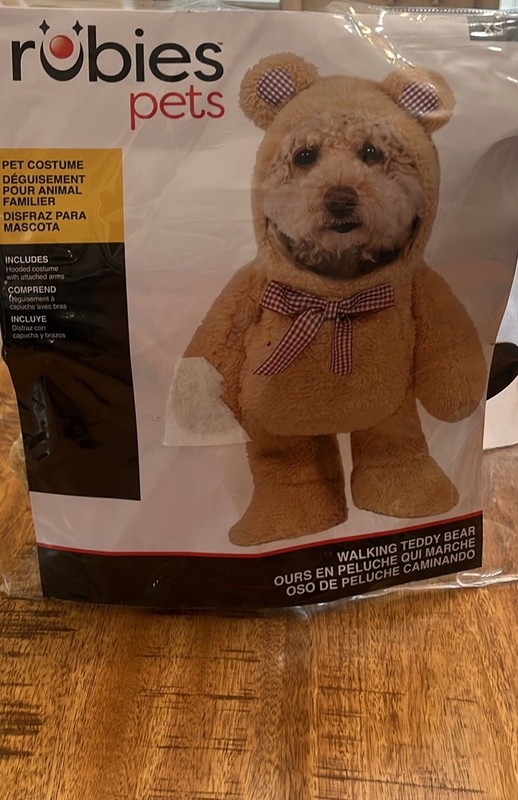 RUBIES WALKING TEDDY BEAR PET COSTUME FOR DOGS OR CATS, XS
