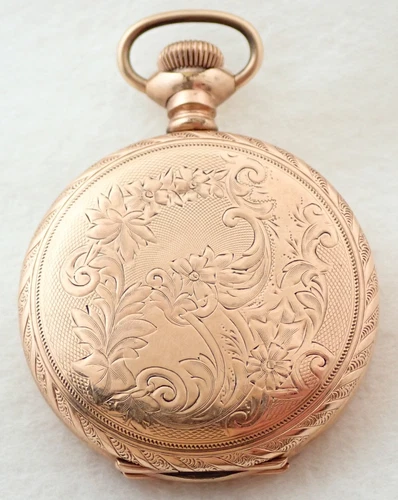 ANTIQUE 6s WALTHAM 15 JEWEL GOLD FILLED HUNTER POCKET WATCH PARTS