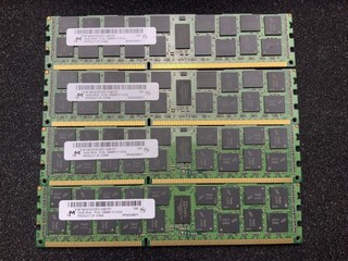 Lot of 4 Micron 16GB DDR3L 1600 PC3L 12800R ECC RDIMM Server Memory 64GB Total