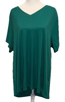 NWT LuLaRoe V Neck Christy SS Ribbed T Emerald Or Forest Green Size 3XL (26-28)