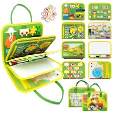Toddler Busy Board, Farm Busy Book Montessori Toys for Toddlers, Sensory Boar...