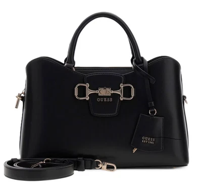 Guess HWVG99 10060 Janie Girlfriend Satchel Sac Femme Fermeture Éclair Noir - Photo 1/4