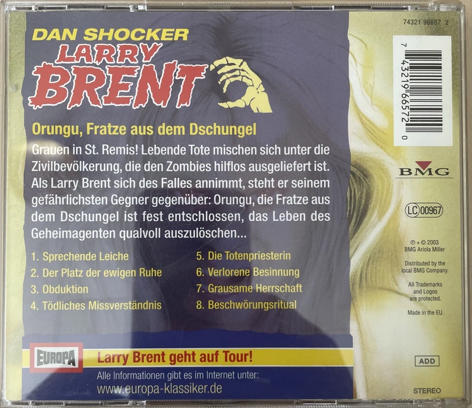 Larry Brent - Dan Shocker - Europa - Orungu, Fratze aus dem Dschungel - CD - 16 - Bild 2 von 2