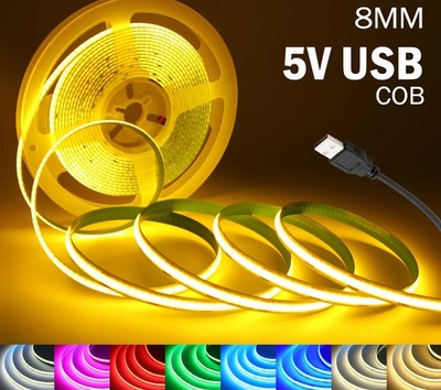 5 V USB COB LED Streifen Lichter Flexibles Band Küche Zum Selbermachen TV Hintergrundbeleuchtung
